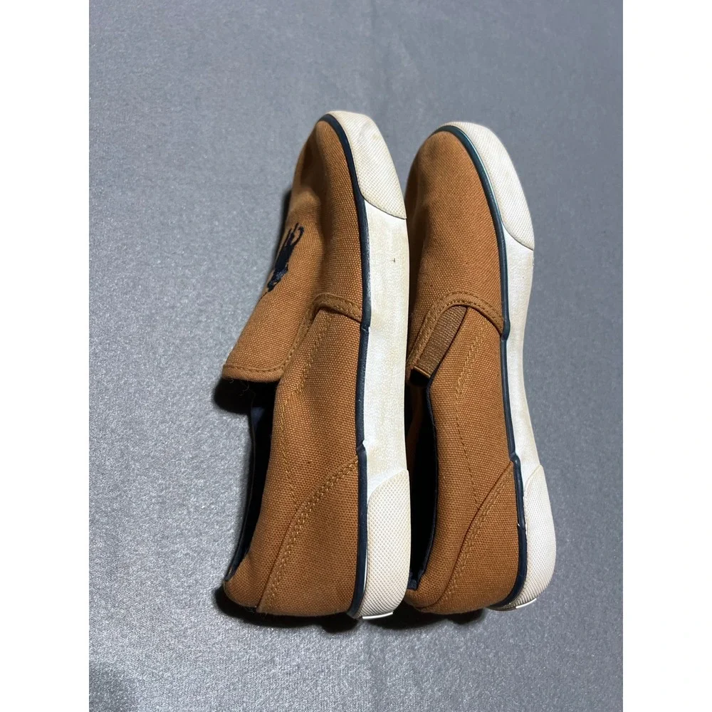 Polo Ralph Lauren Bal Harbour Mustard Yellow Canvas Slip On Sneakers Kids Size 2